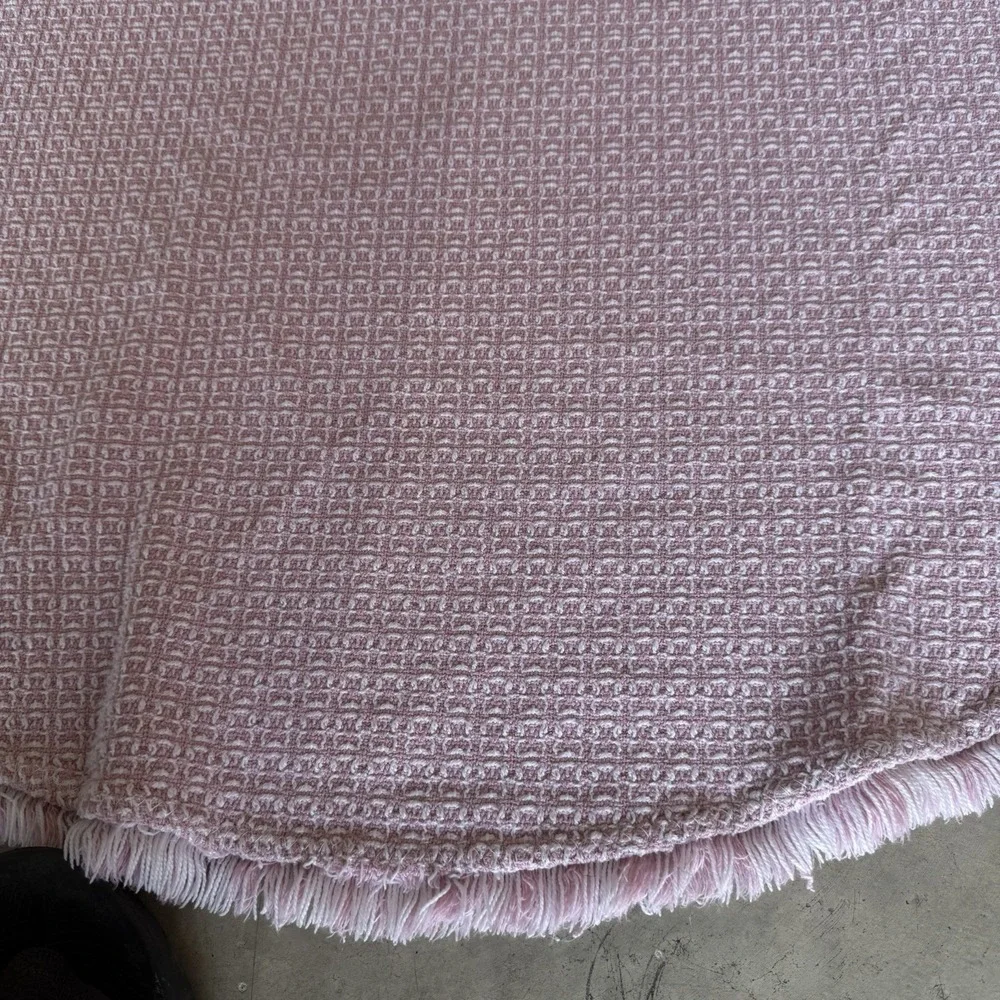 Vintage Cotton Waffle Knit Blanket 73x53 Oval Pink Nursery Baby‎ Girl Shower